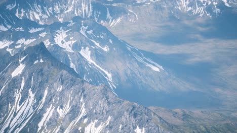 Aerial-View-Landscape-of-Mountais-with-Snow-covered